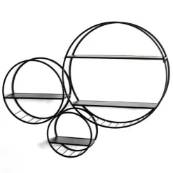 Wandregal-Set | 90 x 15 x 73 cm | Schwarz