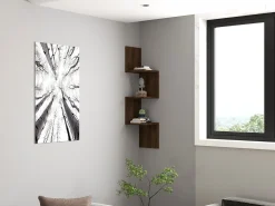 Wandregal Zikzak - 100% MELAMINE - Nussbaum - 25 x 105,4 x 25 cm