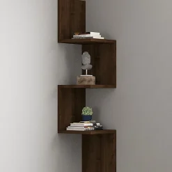 Wandregal Zikzak - 100% MELAMINE - Nussbaum - 25 x 105,4 x 25 cm