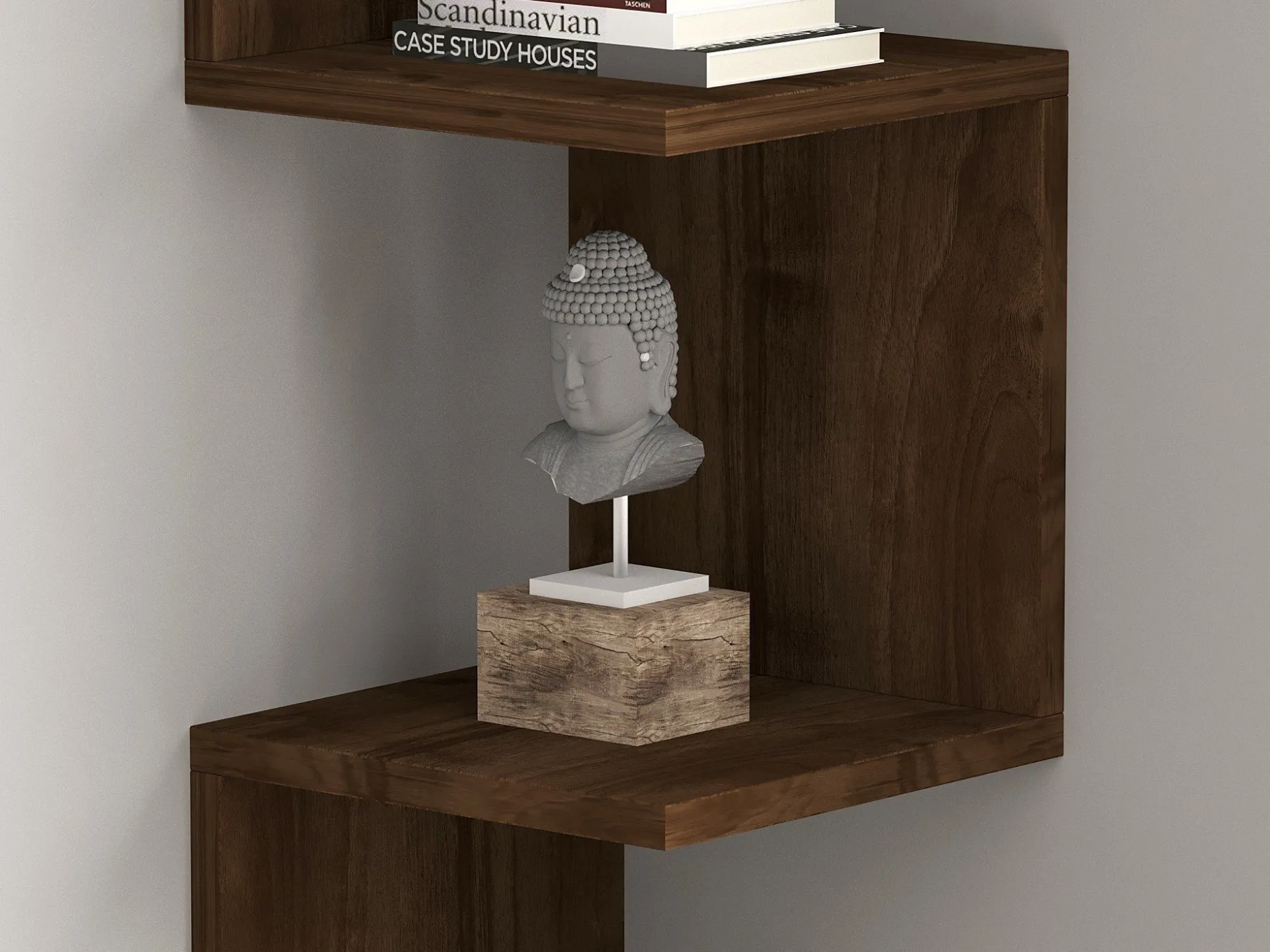 Wandregal Zikzak - 100% MELAMINE - Nussbaum - 25 x 105,4 x 25 cm