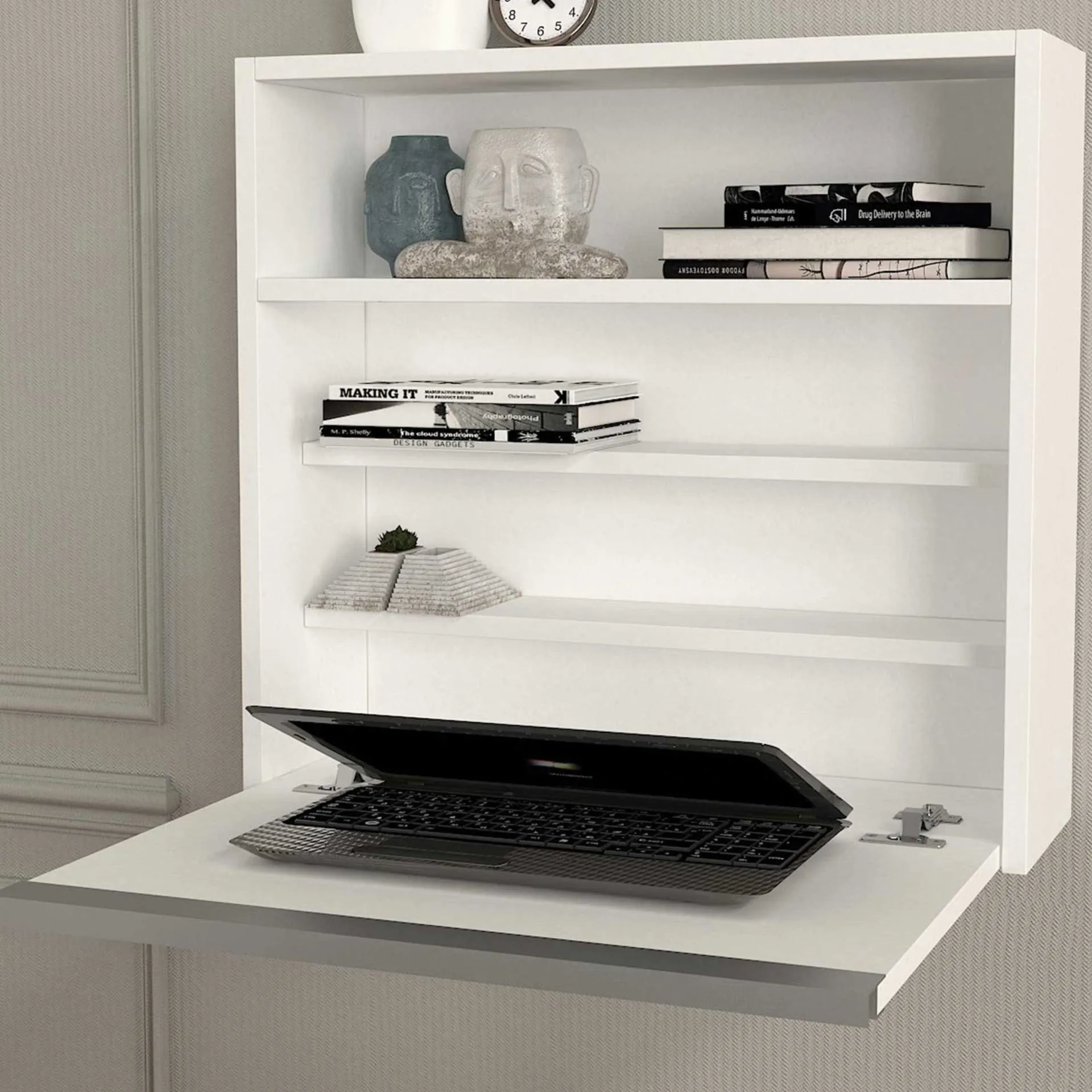 Emob Wandschreibtisch Viola - 64x19x60cm - mit Ablagefläche -