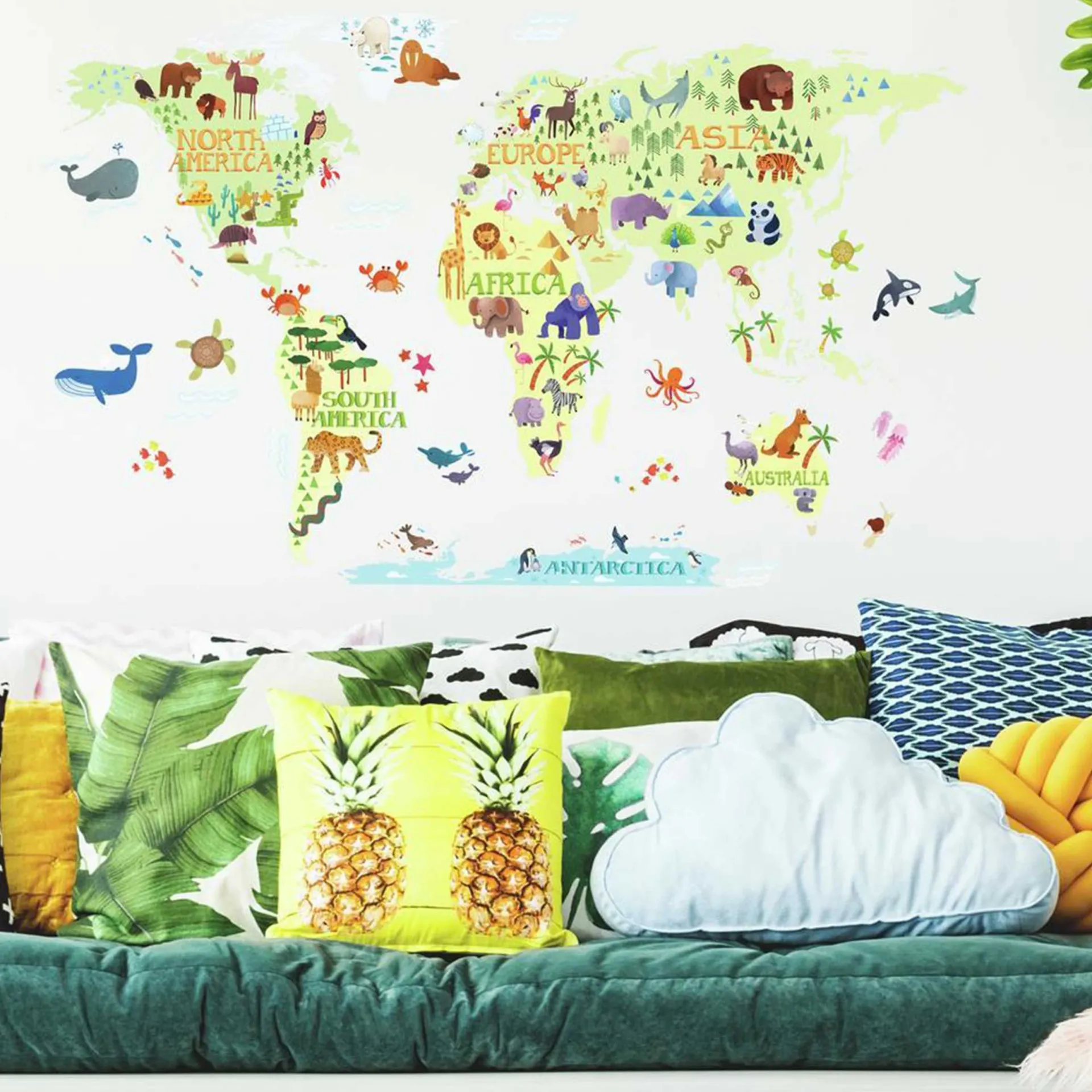 RoomMates Wandsticker Kids Weltkarte