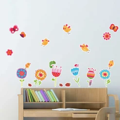 Crearreda Wandsticker Vögel und Blumen