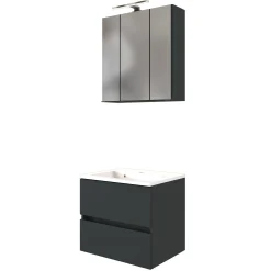 Waschbeckenmöbel-Set Brama 60cm - graphit/mattgrau