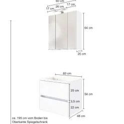 Waschbeckenmöbel-Set Brama 60cm - wotan Eiche