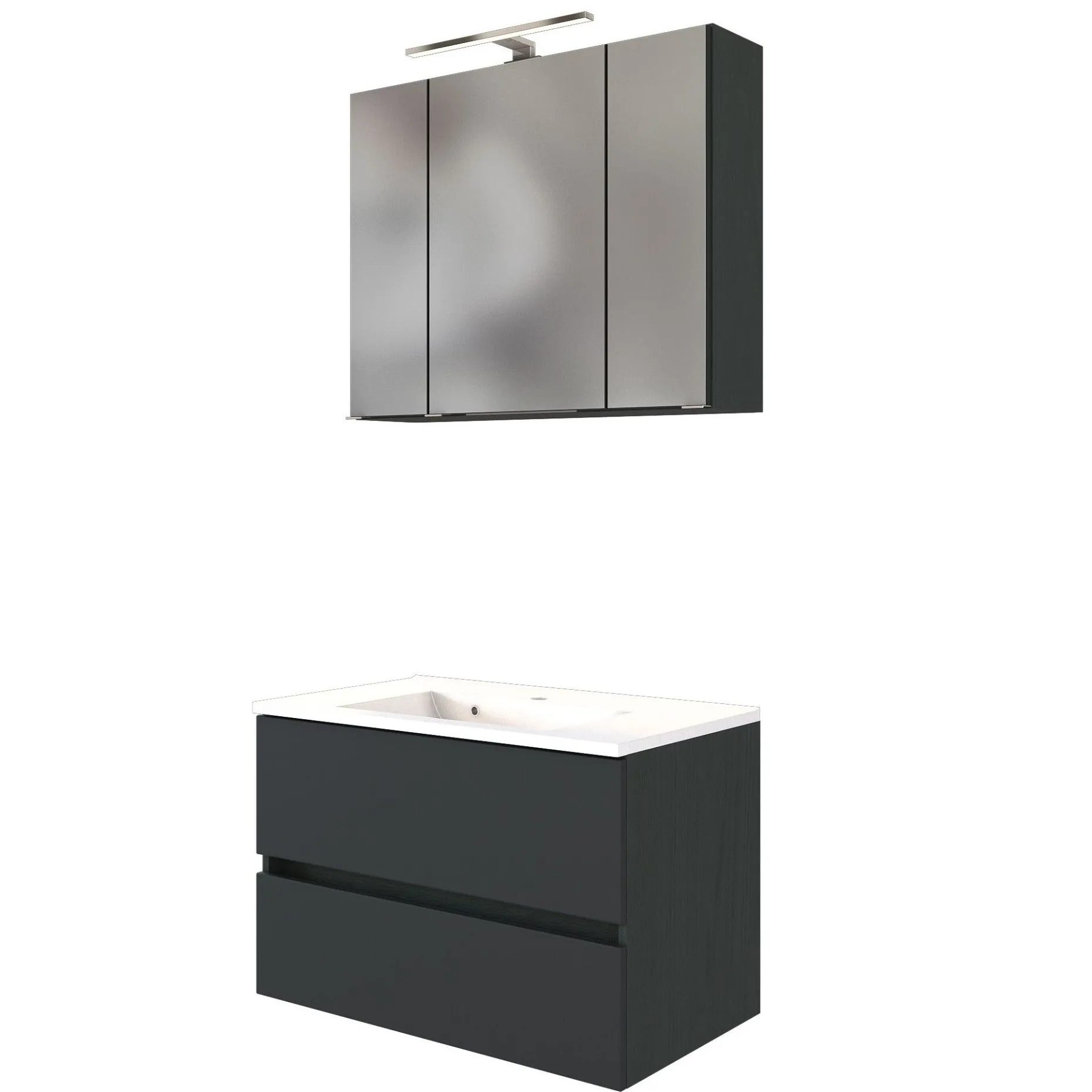 Waschbeckenmöbel-Set Brama 80cm - graphit/mattgrau