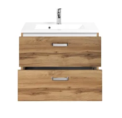 Waschbeckenschrank Bobbi 70cm 2 Schubladen - Eiche