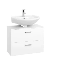 Waschbeckenschrank Bobbi 70cm 1 Tür und 1 Softclose-Schublade - weiß