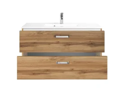 Waschbeckenschrank Bobbi 100cm 2 Schubladen - Eiche