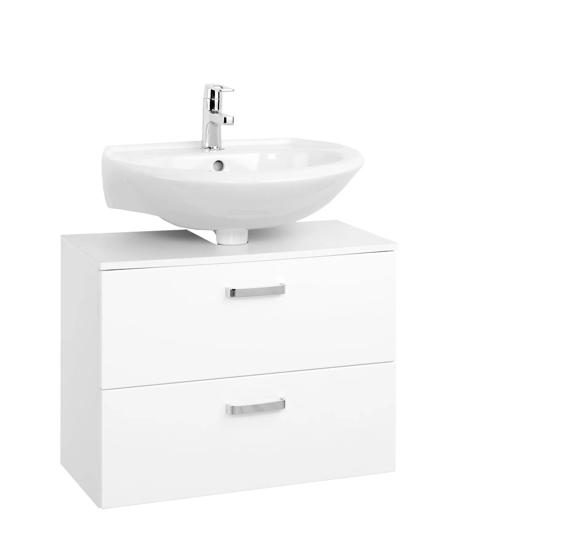 Waschbeckenschrank Bobbi 70cm 1 Tür und 1 Schublade - weiß