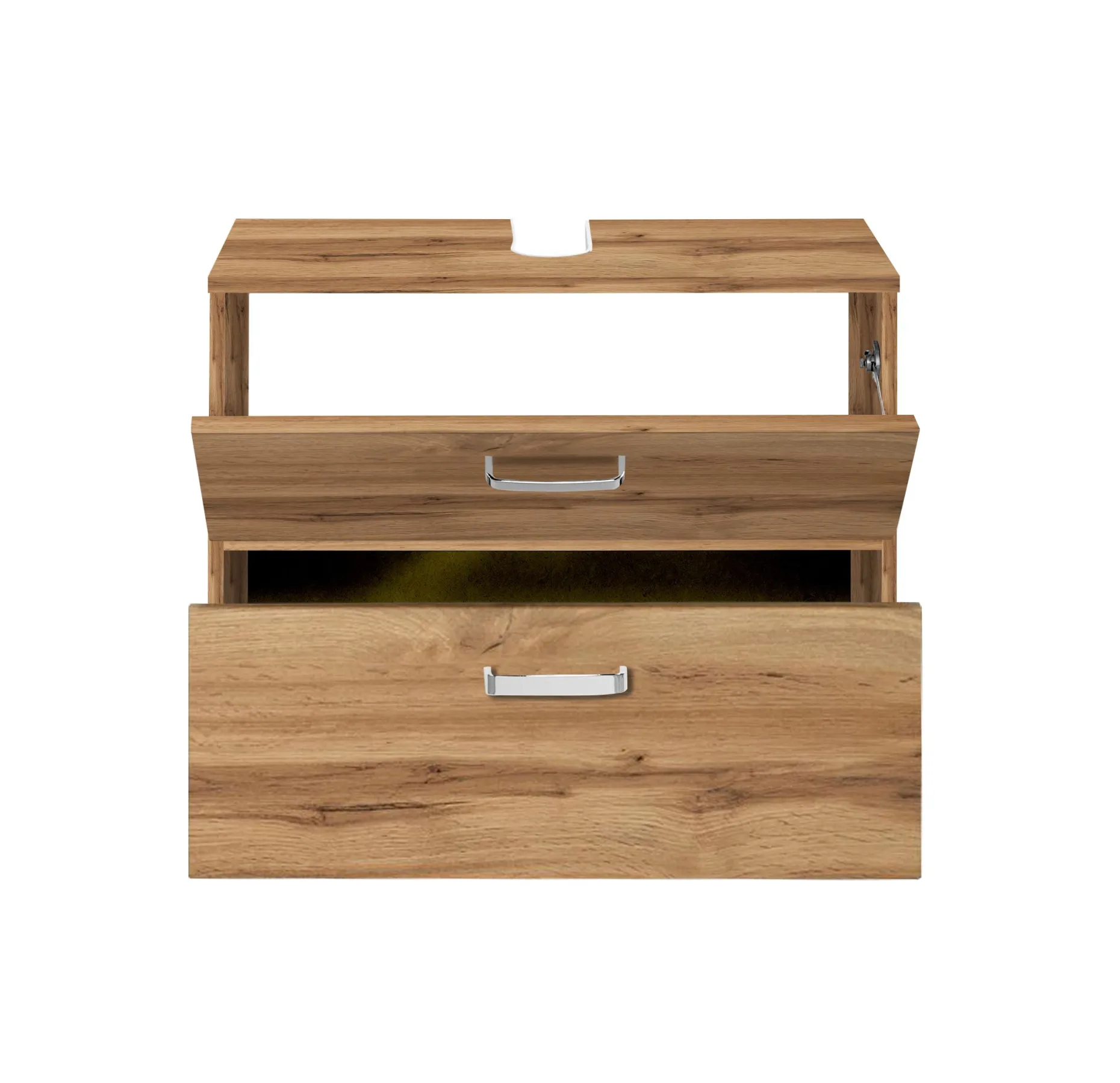 Waschbeckenschrank Bobbi 70cm 1 Tür und 1 Schublade - Eiche