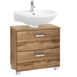 Waschbeckenschrank Bobbi 60cm 1 Tür und 1 Softclose-Schublade - Eiche