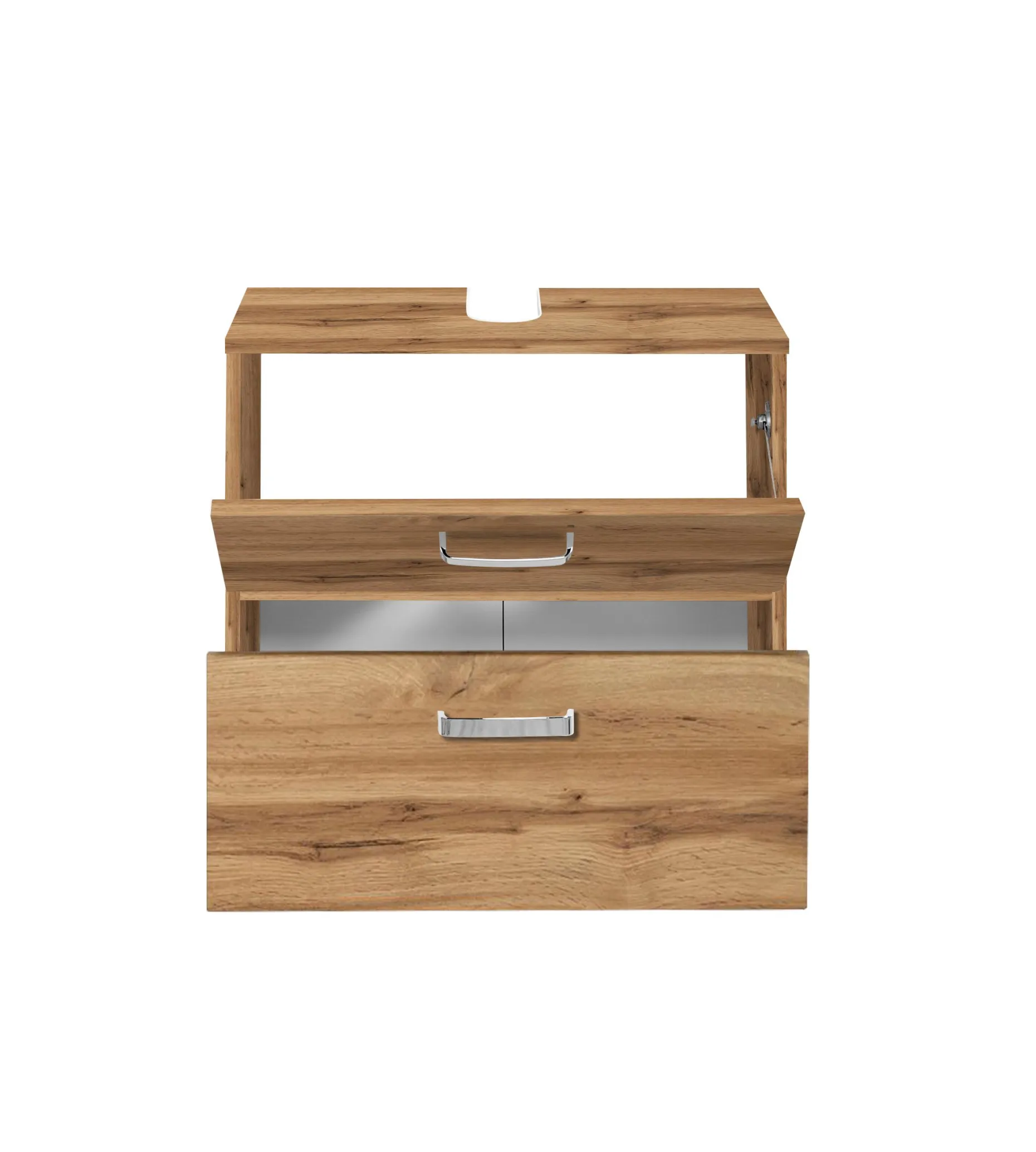 Waschbeckenschrank Bobbi 60cm 1 Tür und 1 Softclose-Schublade - Eiche