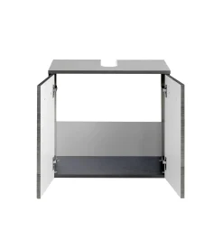 Waschbeckenschrank Bobbi 60cm 2 Türen - graphit/graue Eiche