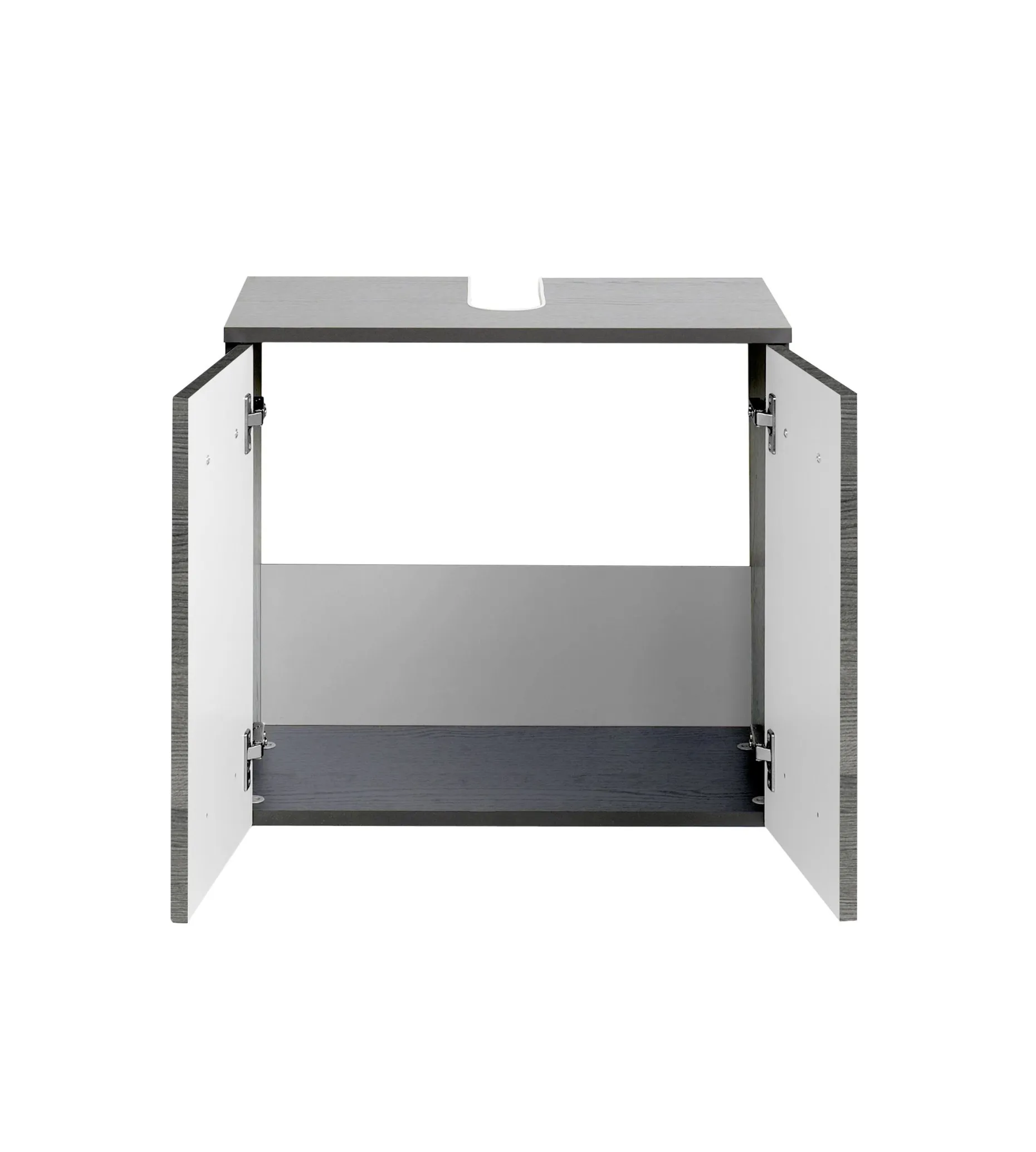 Waschbeckenschrank Bobbi 60cm 2 Türen - graphit/graue Eiche
