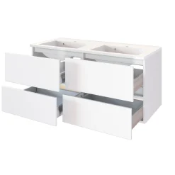 Waschbeckenschrank Brama 120cm 4 Schubladen - weiß