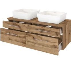 Waschbeckenschrank Dasa 120cm mit 4 Schubladen - wotan eiche