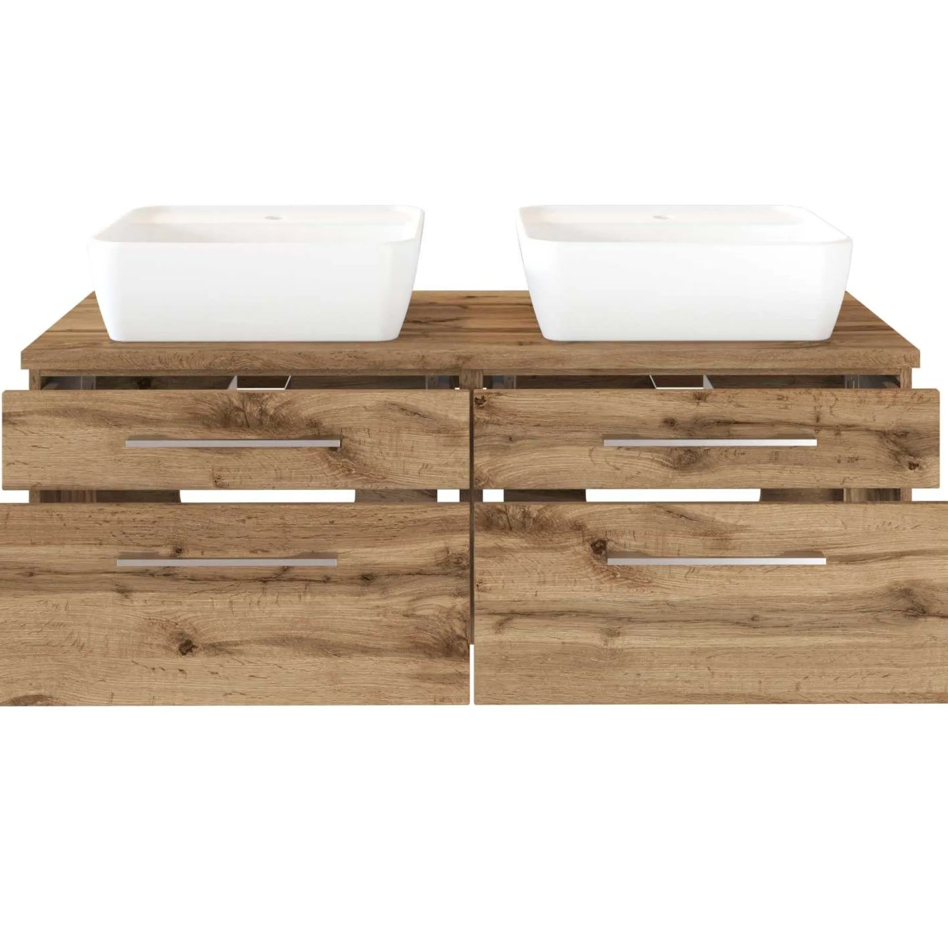 Waschbeckenschrank Dasa 120cm mit 4 Schubladen - wotan eiche