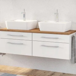 Waschbeckenschrank Dasa 120cm mit 4 Schubladen - weiß