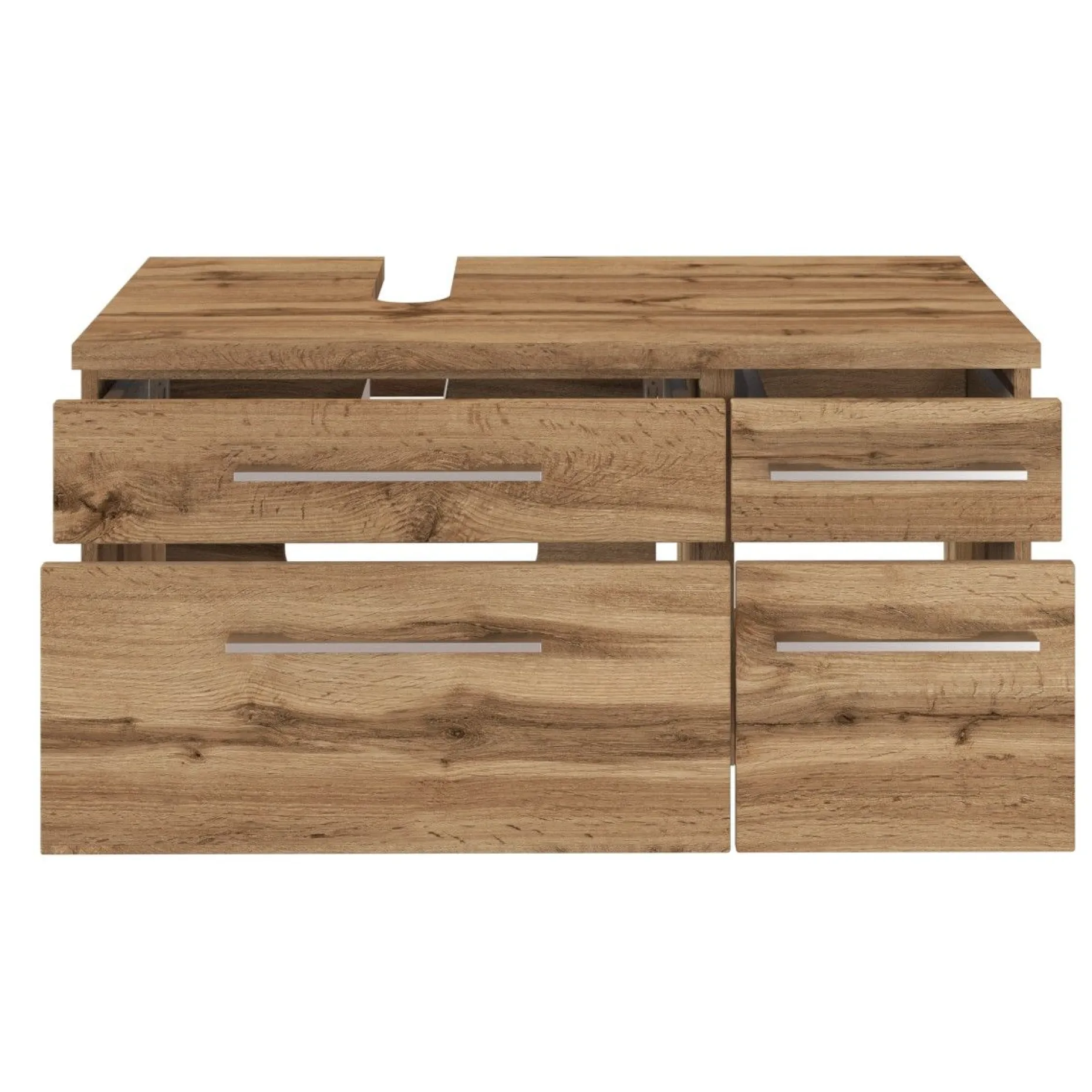 Waschbeckenschrank Dasa (links) 90cm mit 4 Schubladen - Eiche wotan