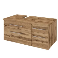 Waschbeckenschrank Dasa (links) 90cm mit 4 Schubladen - Eiche wotan