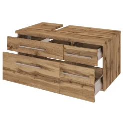 Waschbeckenschrank Dasa (links) 90cm mit 4 Schubladen - Eiche wotan