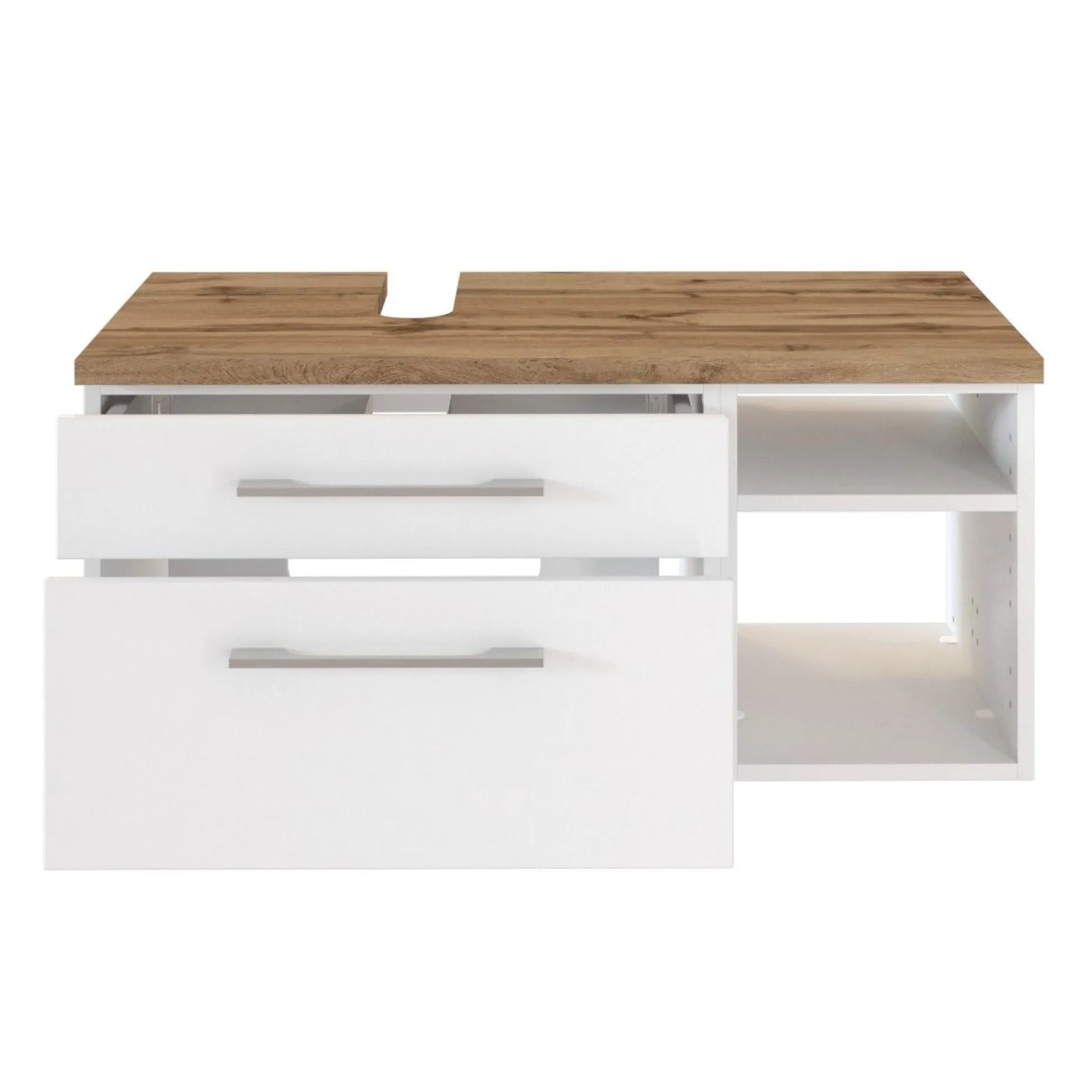 Waschbeckenschrank Dasa (links) 90cm mit 2 Schubladen - weiß