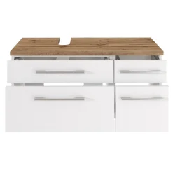 Waschbeckenschrank Dasa (links) 90cm mit 4 Schubladen - weiß