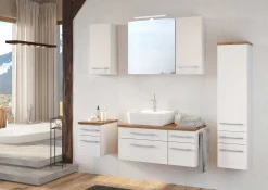 Waschbeckenschrank Dasa (rechts) 90cm mit 4 Schubladen - weiß