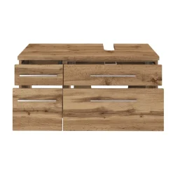 Waschbeckenschrank Dasa (rechts) 90cm mit 4 Schubladen - Eiche wotan
