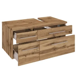 Waschbeckenschrank Dasa (rechts) 90cm mit 4 Schubladen - Eiche wotan
