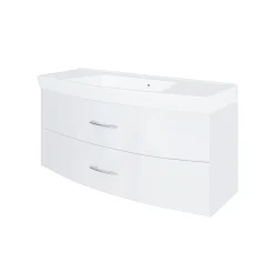 Waschbeckenschrank Florent gebogen 120cm 2 Schubladen - weiß