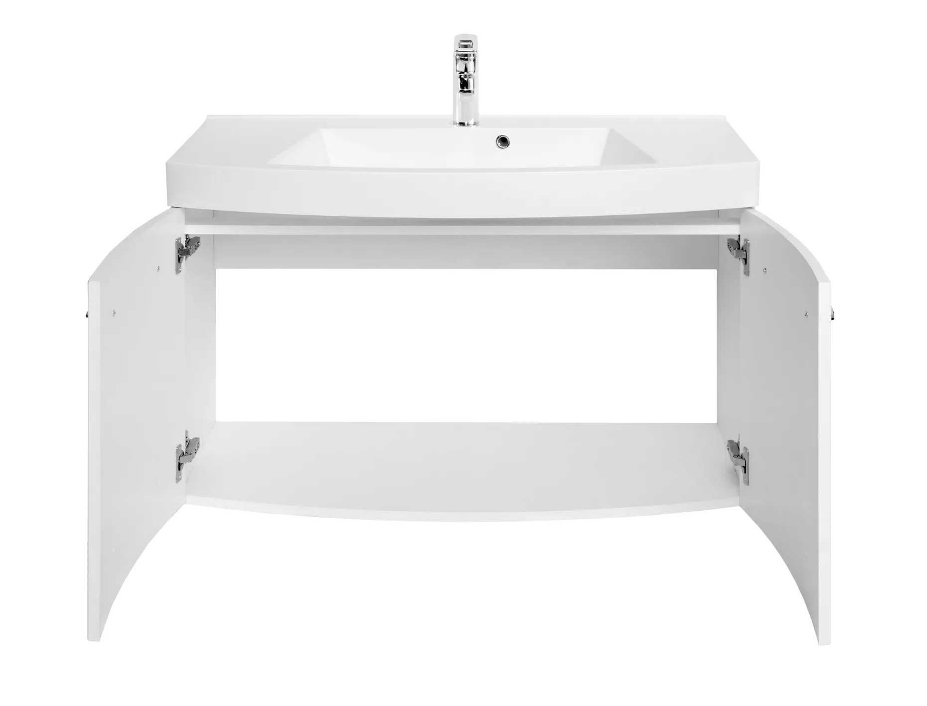 Waschbeckenschrank Florent gebogen 100cm 2 Türen - weiß