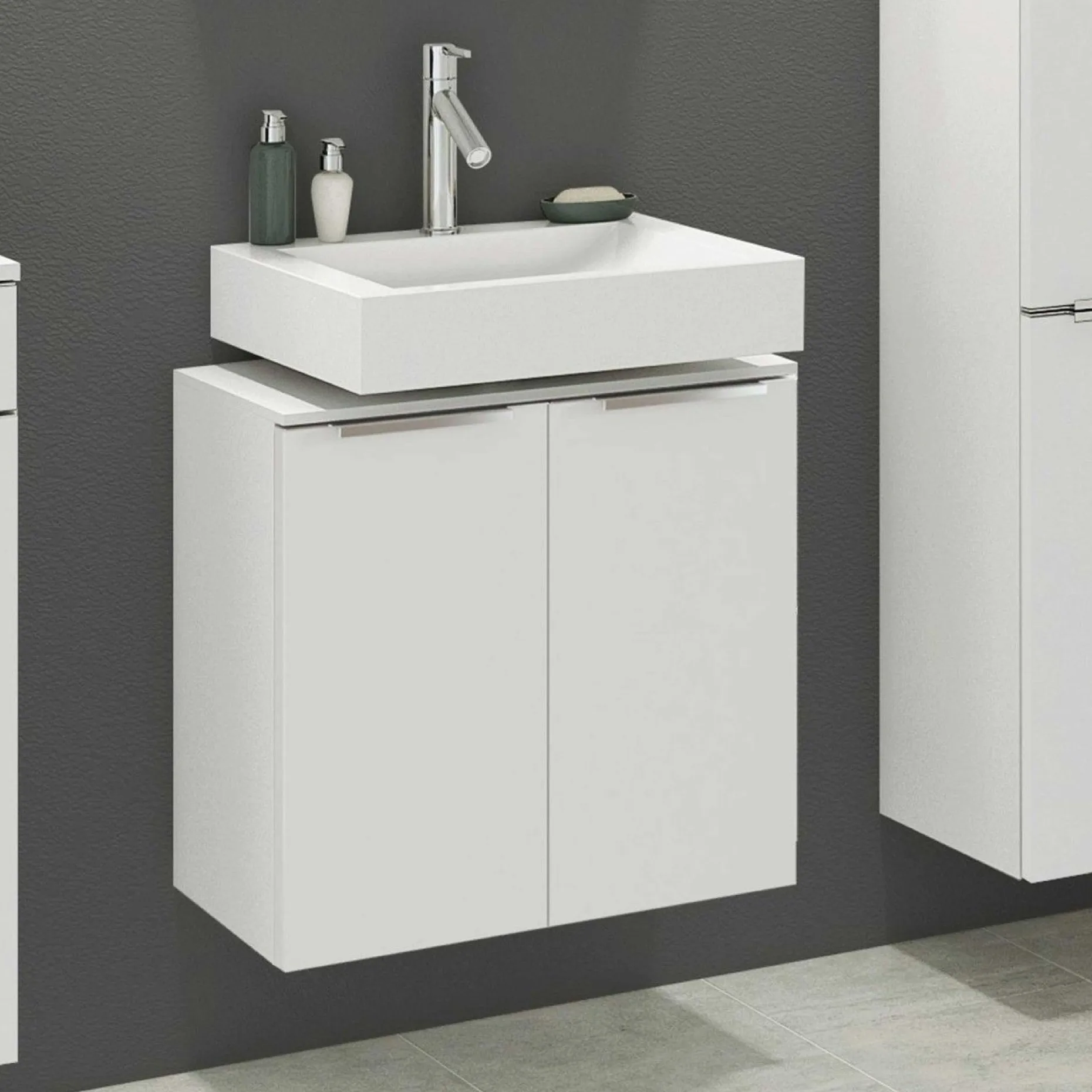 Waschbeckenschrank Hansen 60cm 2 Türen - weiß
