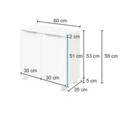 Waschbeckenschrank Hansen 60cm 2 Türen - weiß