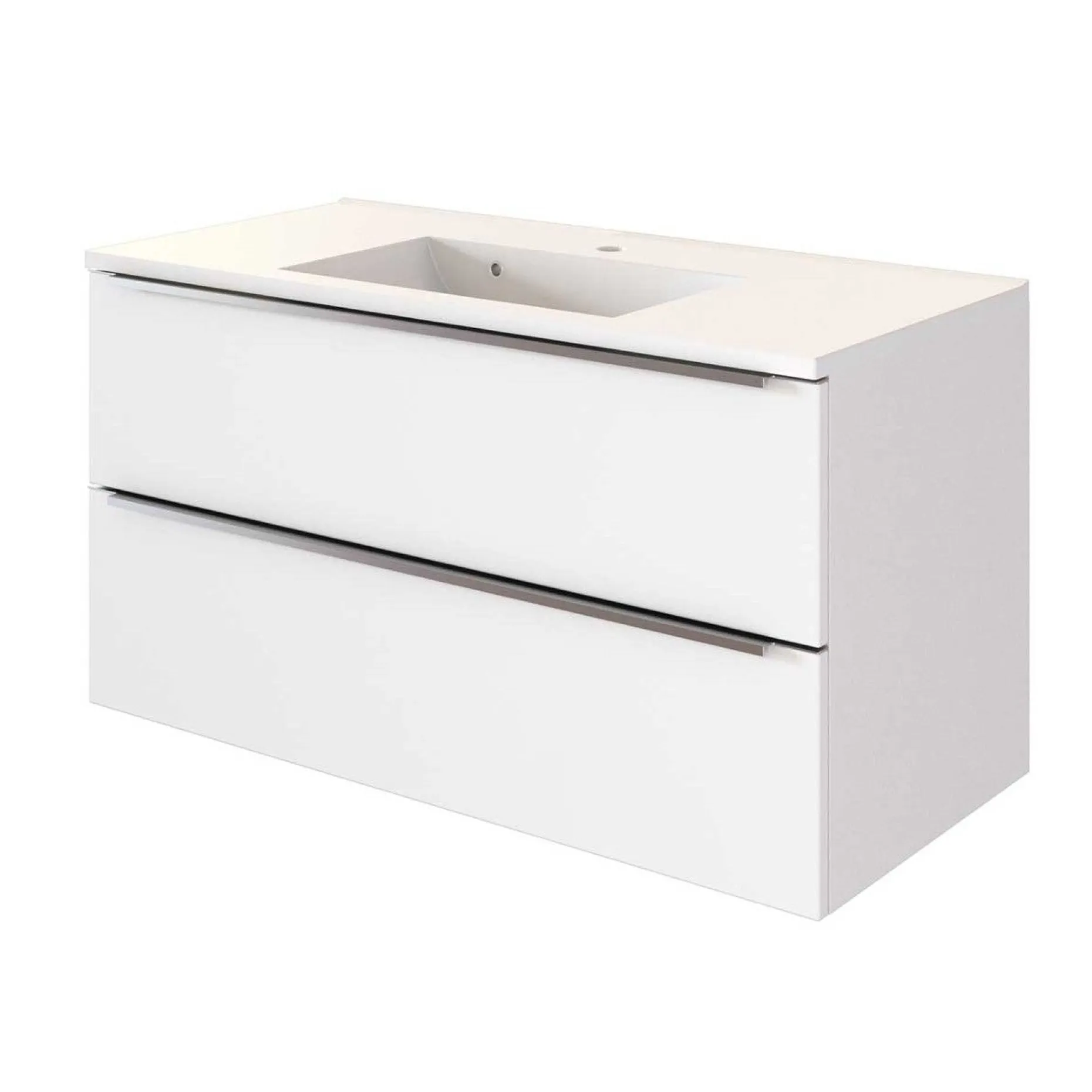 Waschbeckenschrank Hansen 100cm 2 Schubladen - weiß