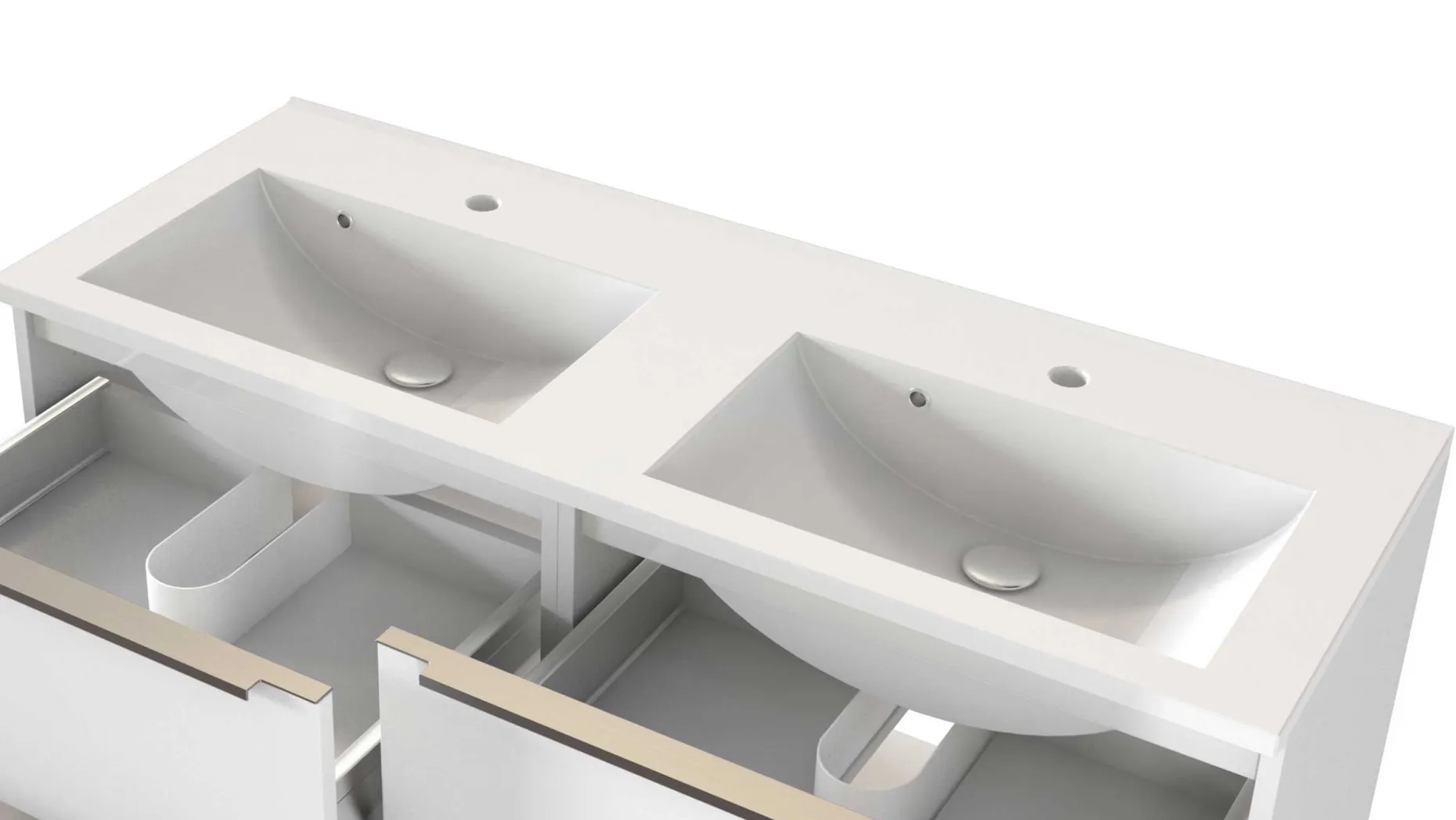Waschbeckenschrank Hansen 120cm 4 Schubladen - weiß