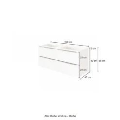 Waschbeckenschrank Hansen 120cm 4 Schubladen - weiß