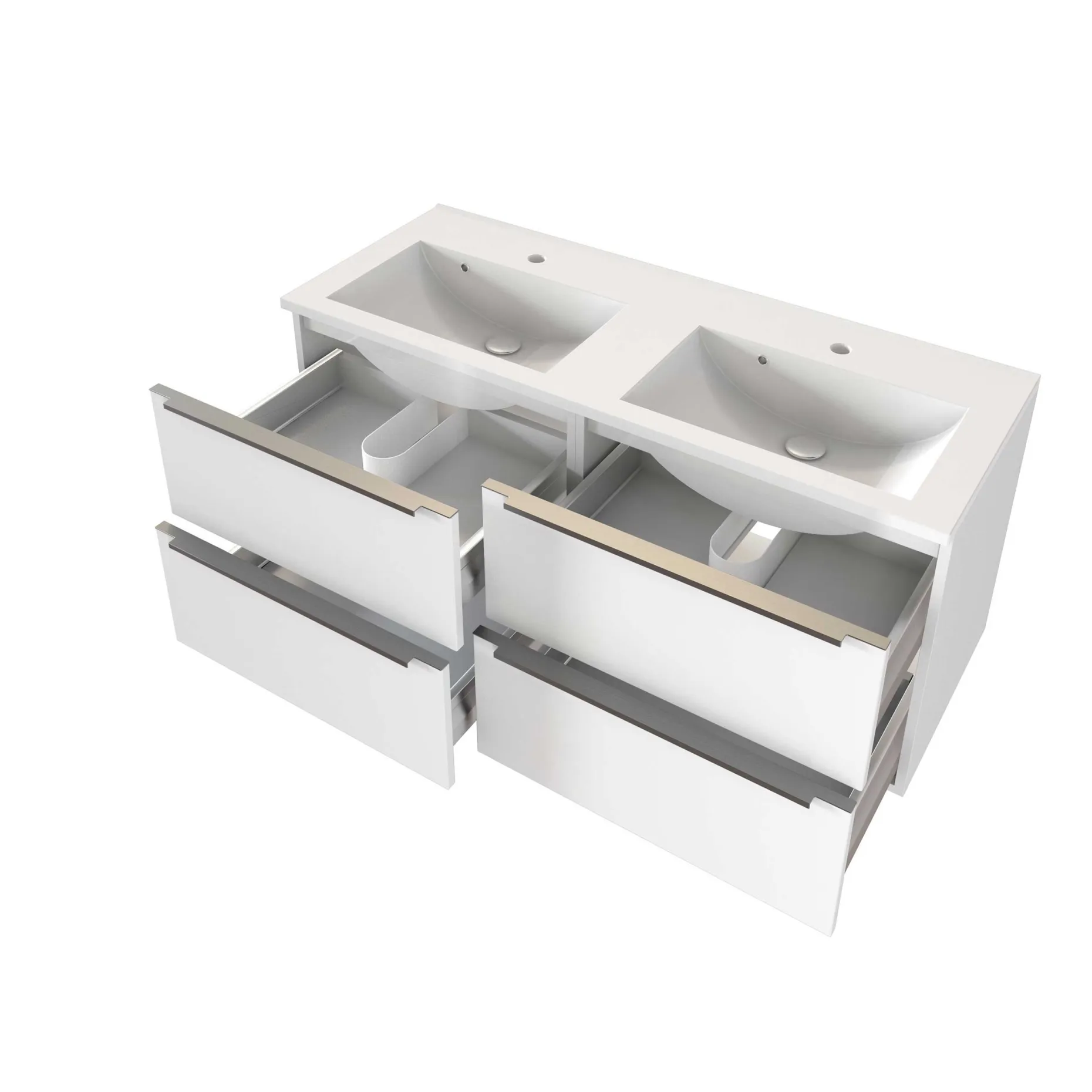 Waschbeckenschrank Hansen 120cm 4 Schubladen - weiß