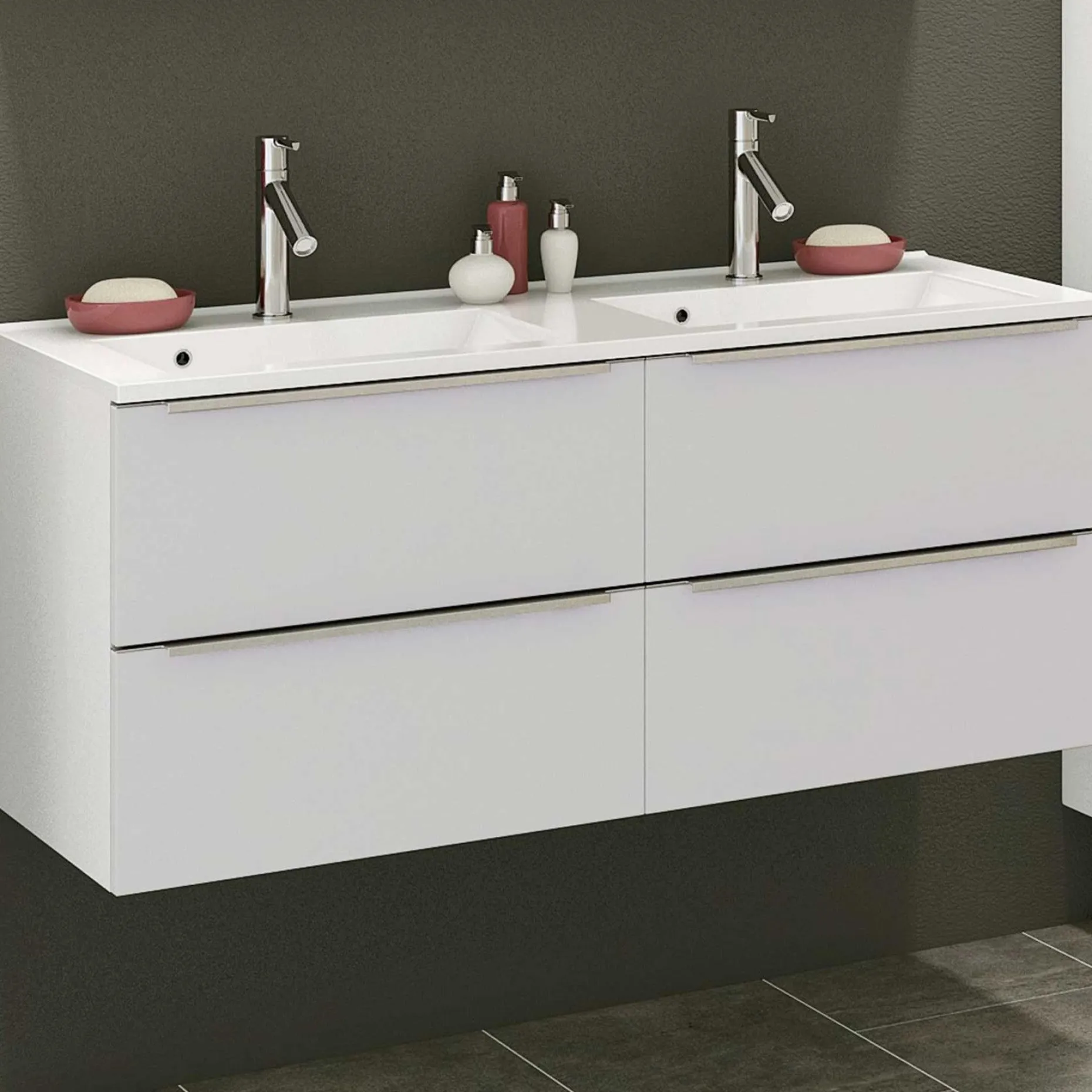 Waschbeckenschrank Hansen 120cm 4 Schubladen - weiß