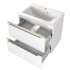 Waschbeckenschrank Hansen L60xT48cm 2 Schubladen - weiß