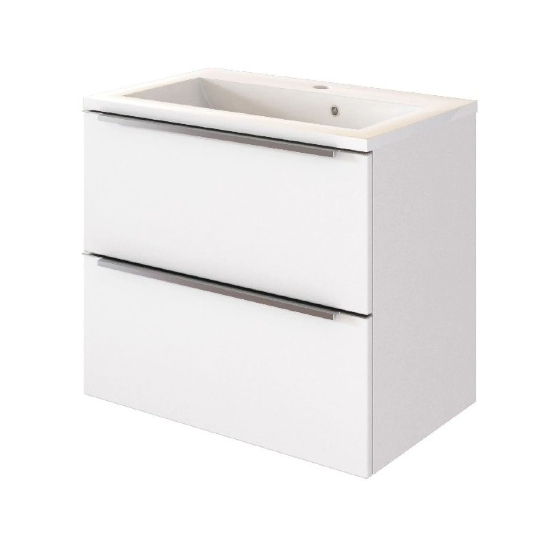 Waschbeckenschrank Hansen L60xT48cm 2 Schubladen - weiß