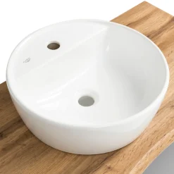 Waschbeckenschrank Karan 61cm mit Waschbecken und 1 Schublade - Eiche