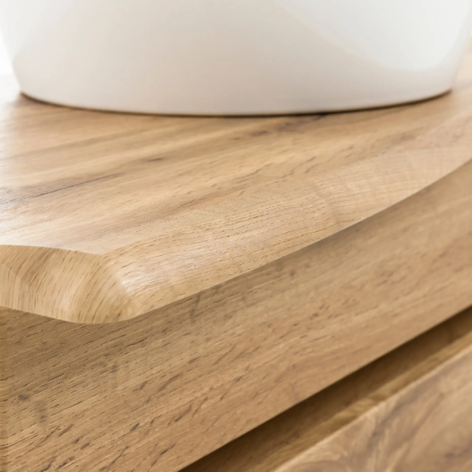 Waschbeckenschrank Karan 61cm mit Waschbecken und 1 Schublade - Eiche