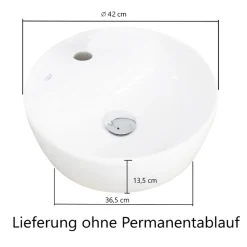 Waschbeckenschrank Karan 61cm mit Waschbecken und 1 Schublade - Eiche