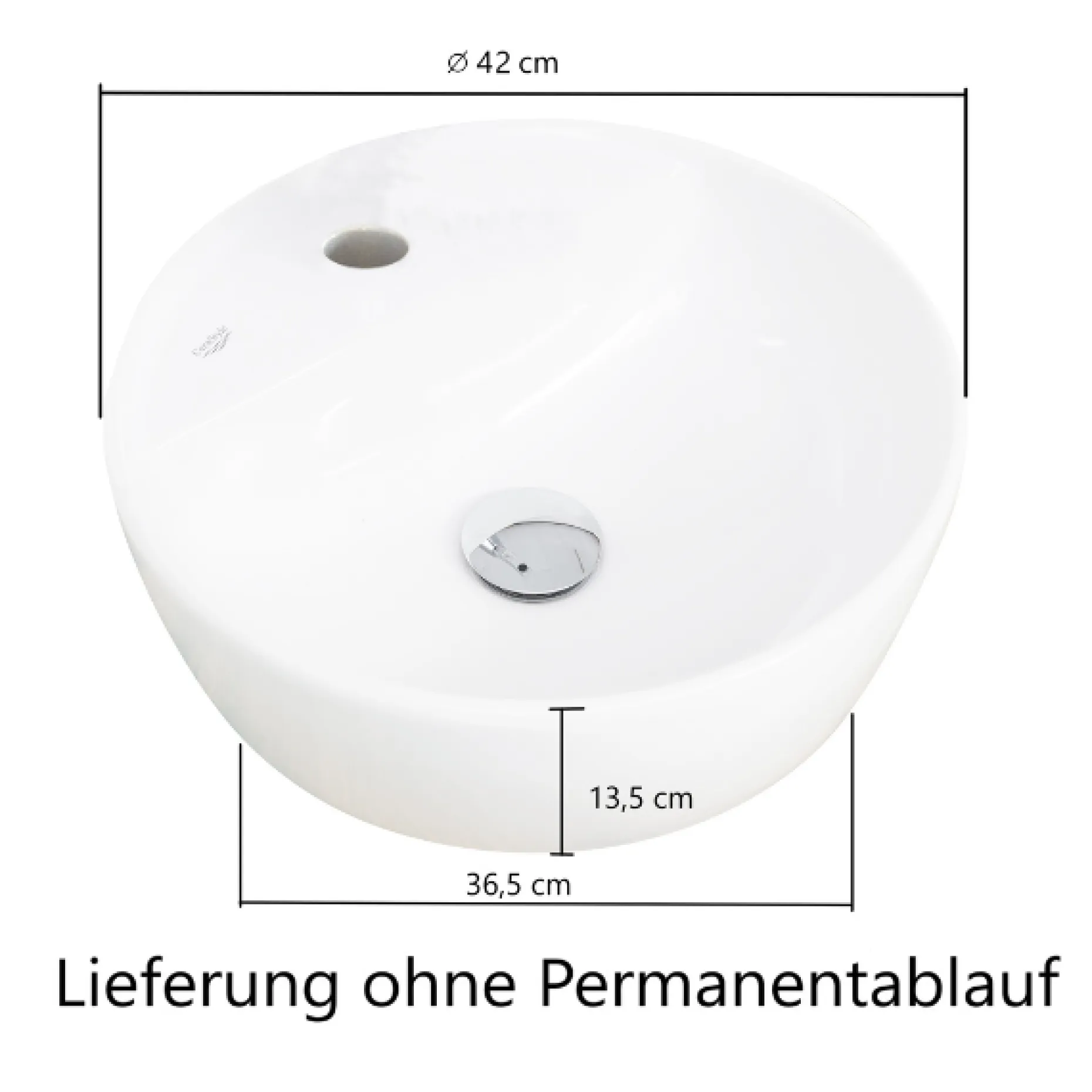 Waschbeckenschrank Karan 61cm mit Waschbecken und 1 Schublade - Eiche