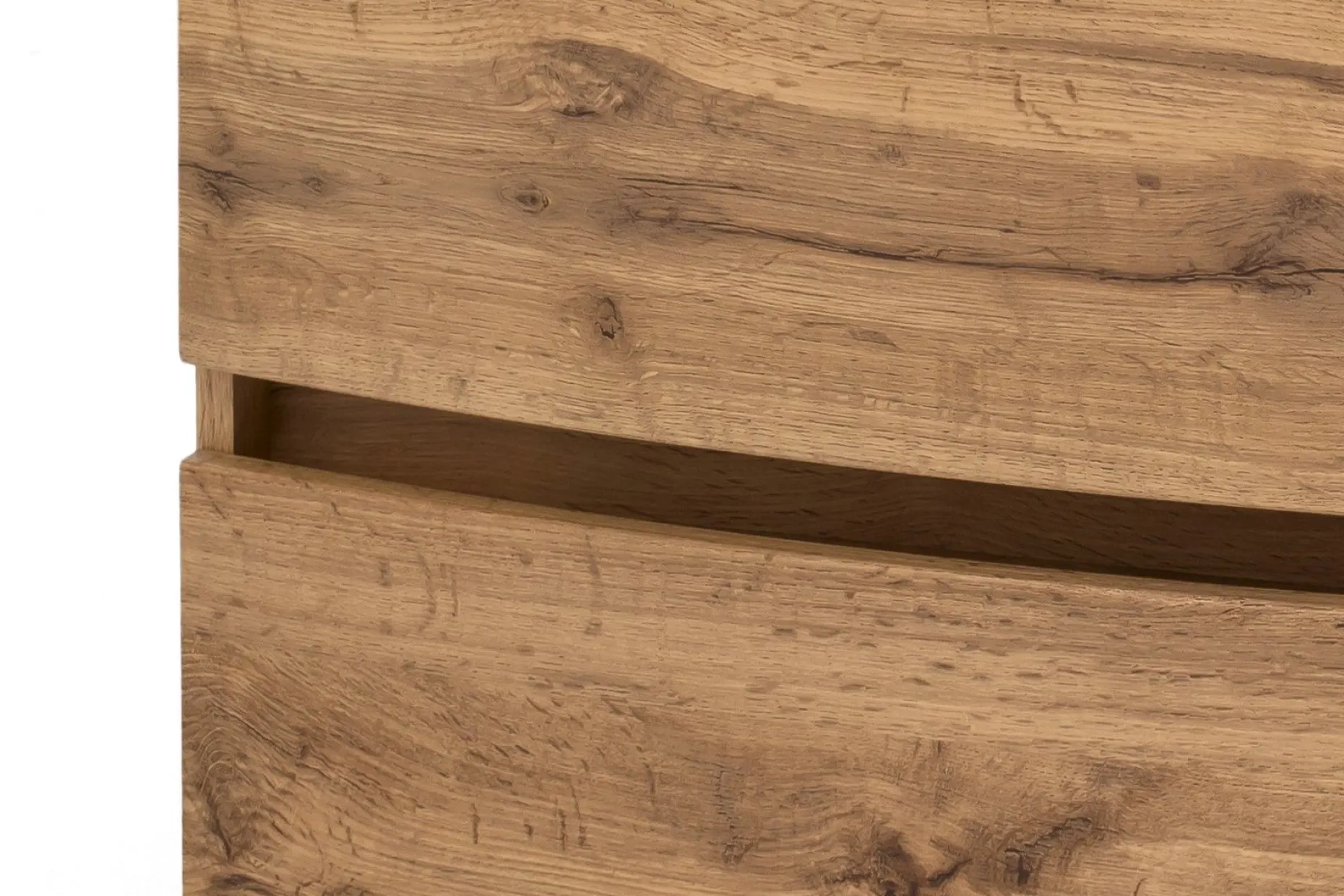 Waschbeckenschrank Kornel 80cm weißes Waschbecken - Eiche