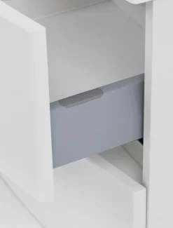 Waschbeckenschrank Kornel 80cm weißes Waschbecken - weiß