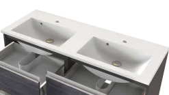 Waschbeckenschrank Lotuk 120cm 4 Schubladen - Eiche grau