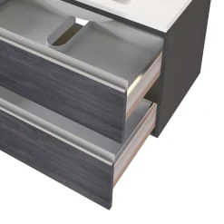 Waschbeckenschrank Lotuk 120cm 4 Schubladen - Eiche grau